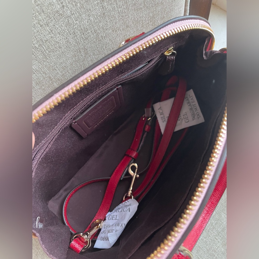 NWT！2PCS COACH SIERRA SATCHEL IN GEOMETRIC COLORBLOCK CROSSGRAIN LEATHER（F57499） - Picture 7 of 11